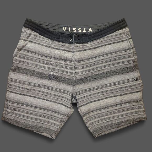 Vissla Striped Gray Shorts - Picture 2 of 9